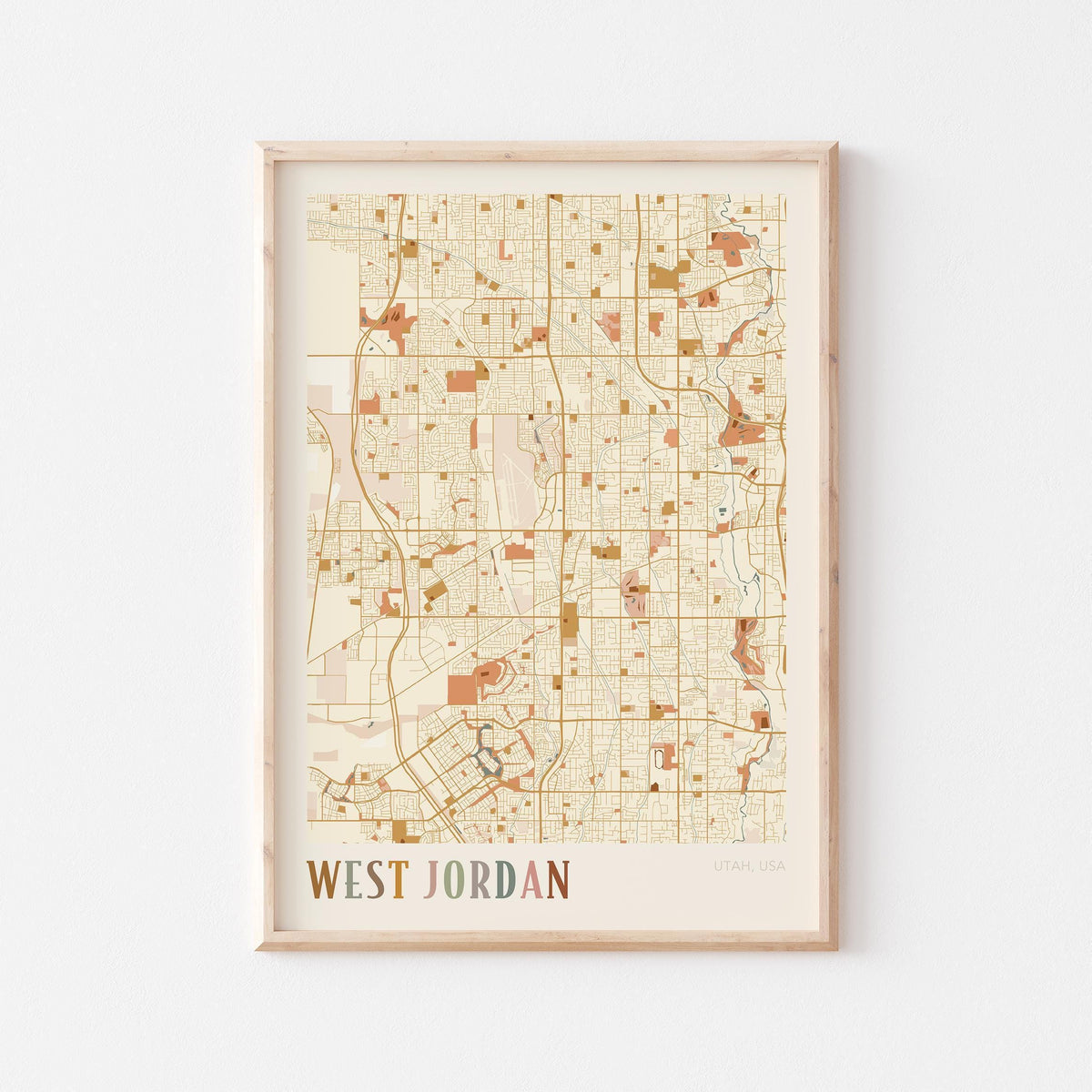 west jordan, utah map poster - image 1