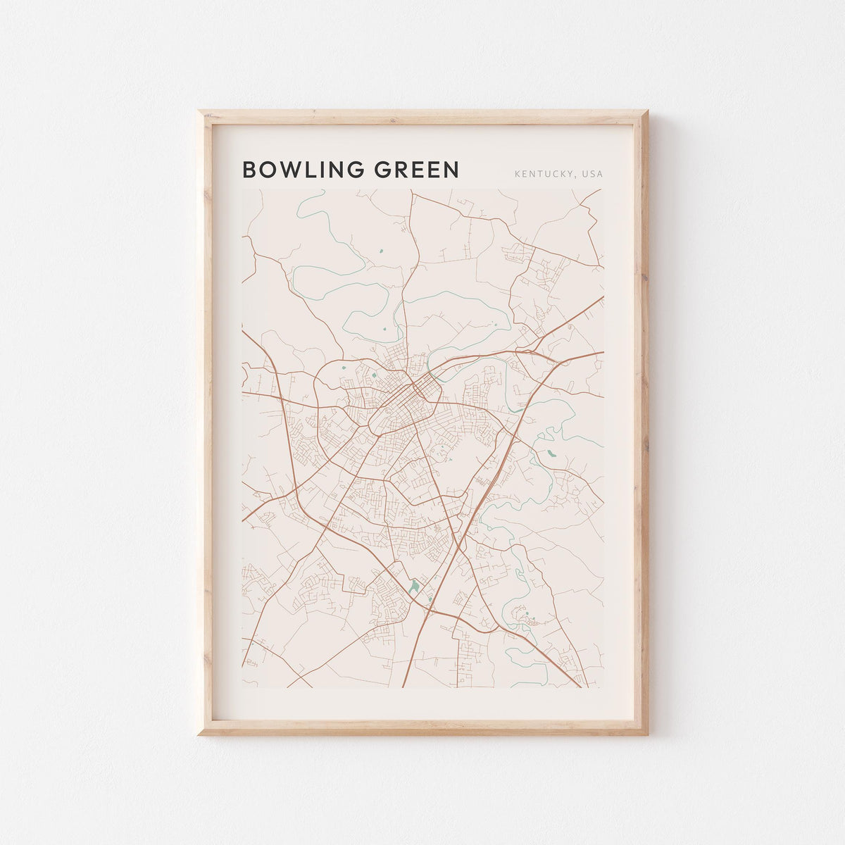 bowling green, kentucky map poster - image 1