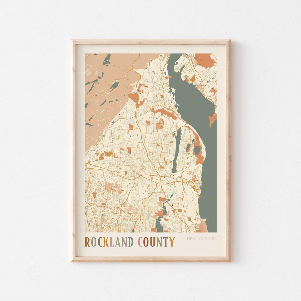 rockland county, new york map poster - image 1