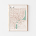 detroit, michigan map poster - image 1