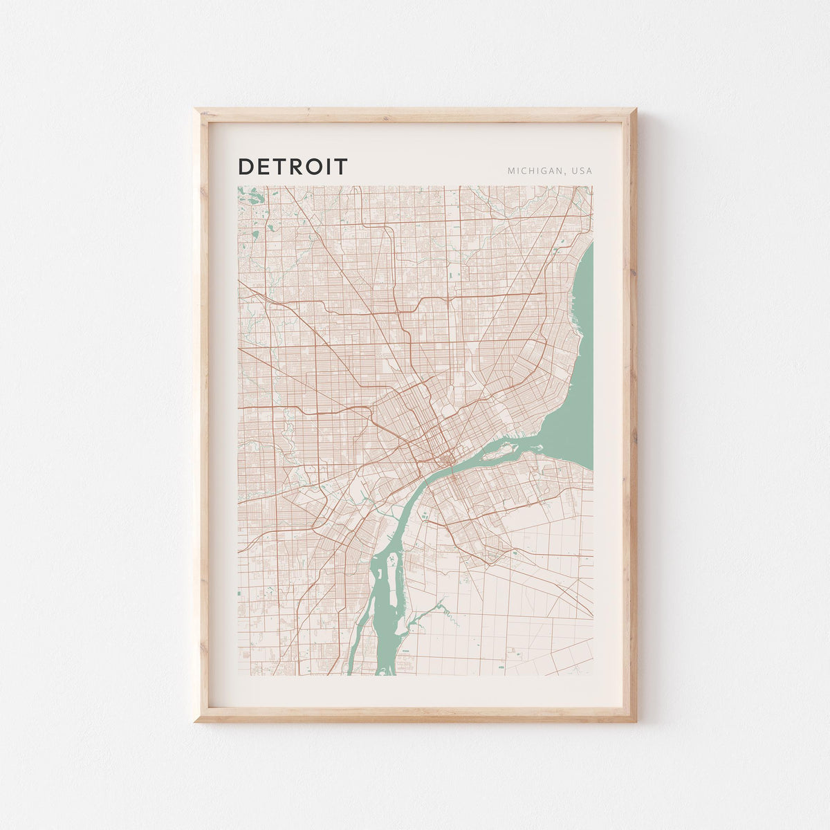 detroit, michigan map poster - image 1
