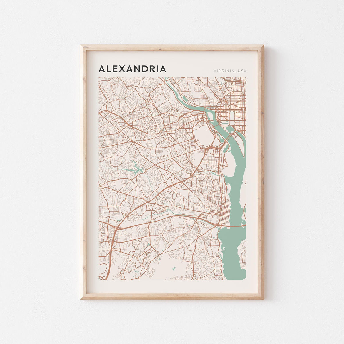 alexandria, virginia map poster - image 1