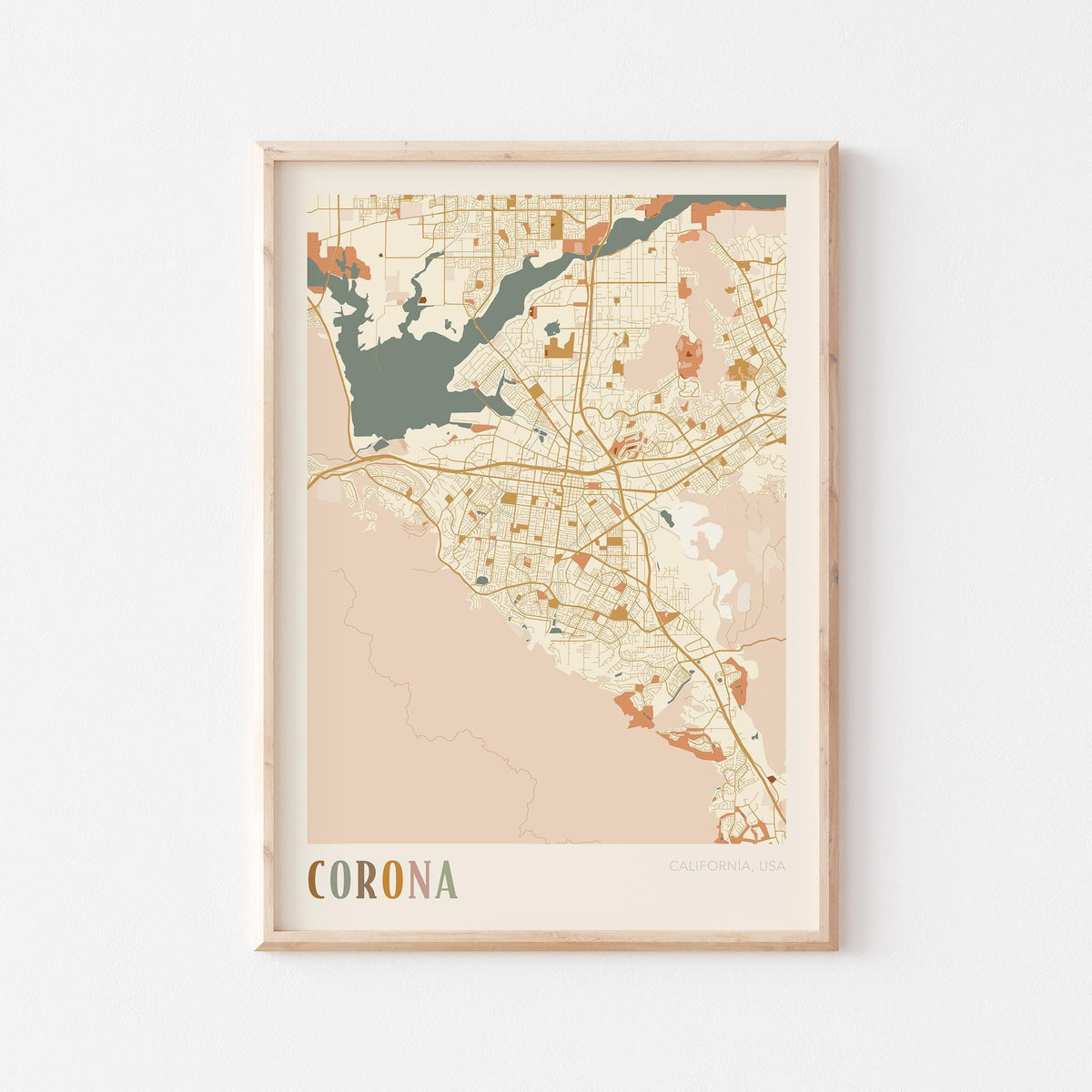 corona, california map poster - image 1