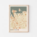 huntington, new york map poster - image 1