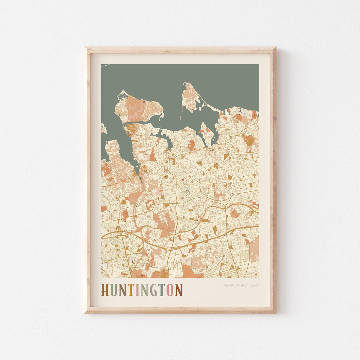 huntington, new york map poster - image 1