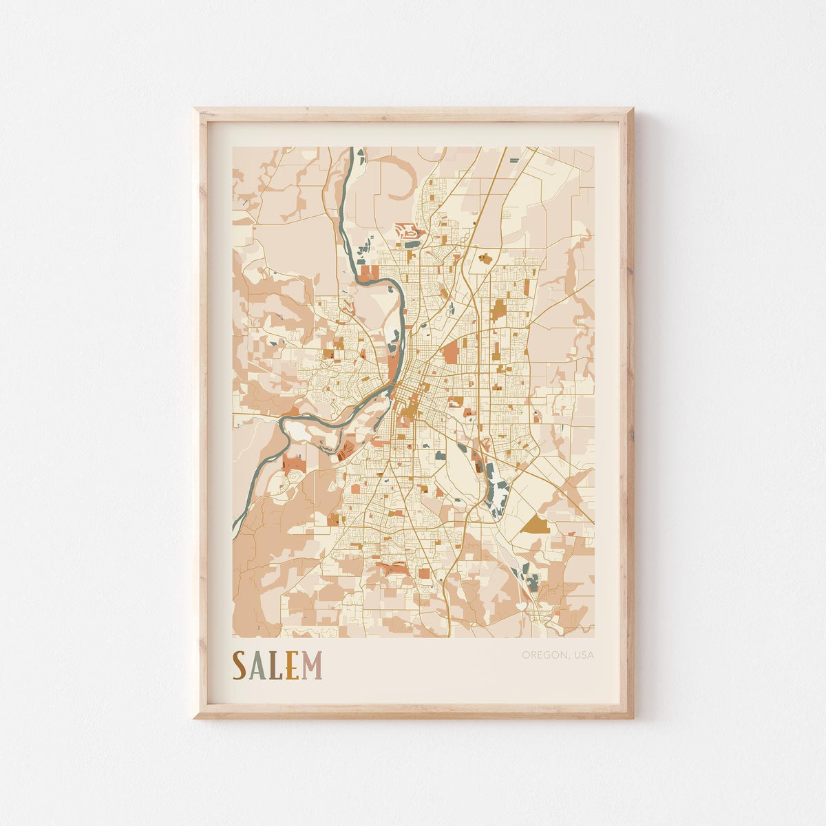 salem, oregon map poster - image 1