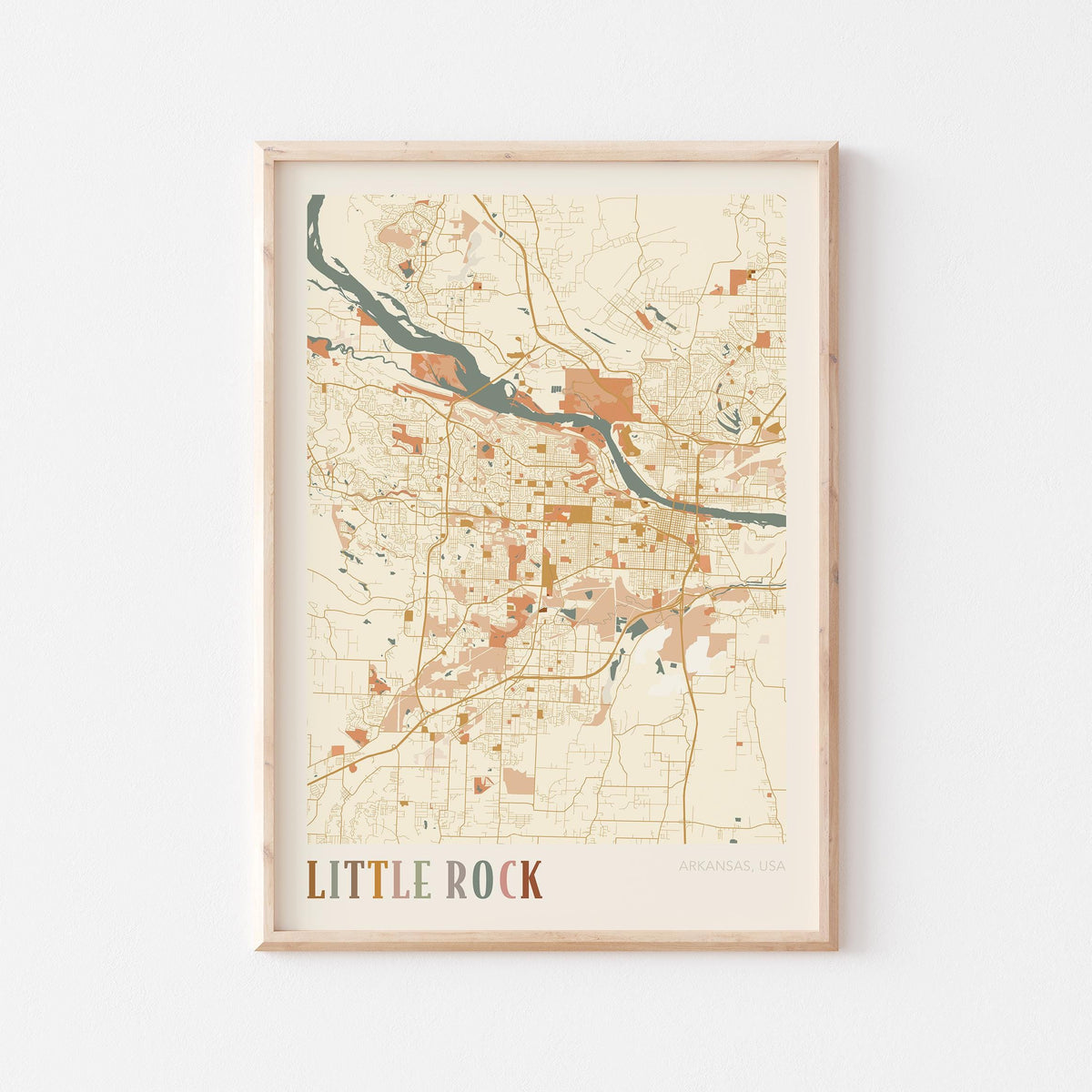 little rock, arkansas map poster - image 1