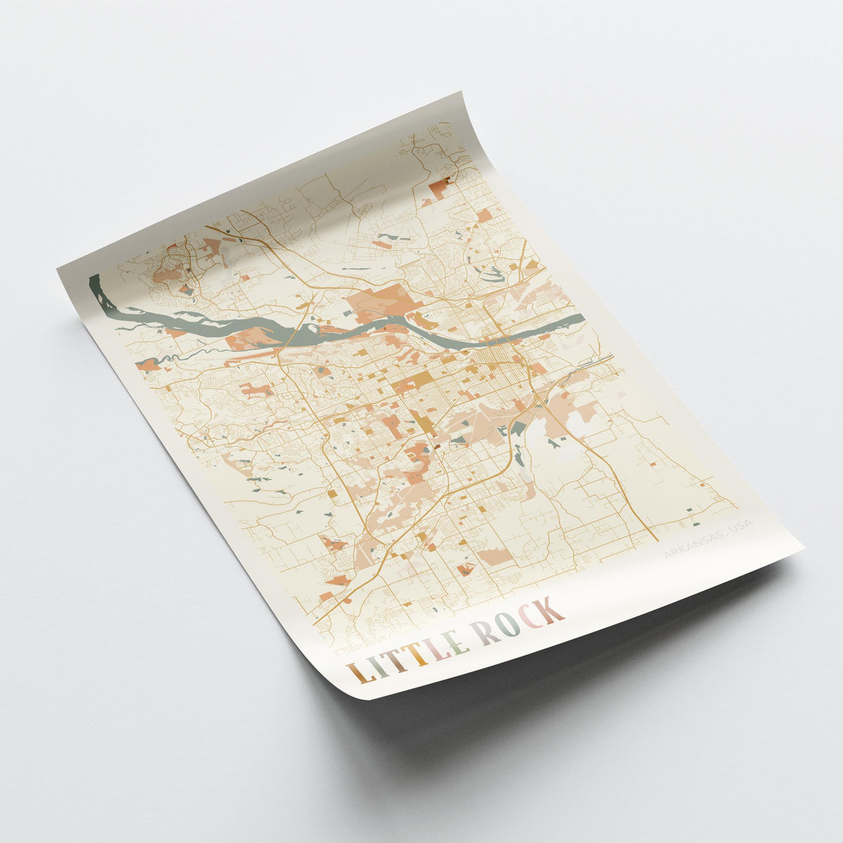 little rock, arkansas map poster - image 4