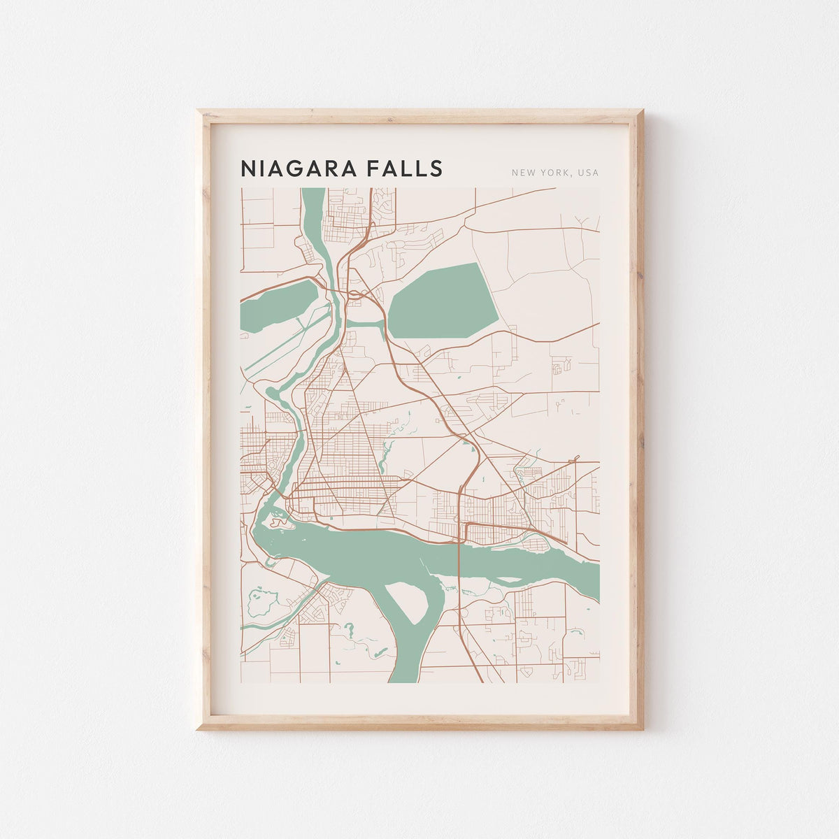 niagara falls, new york map poster - image 1