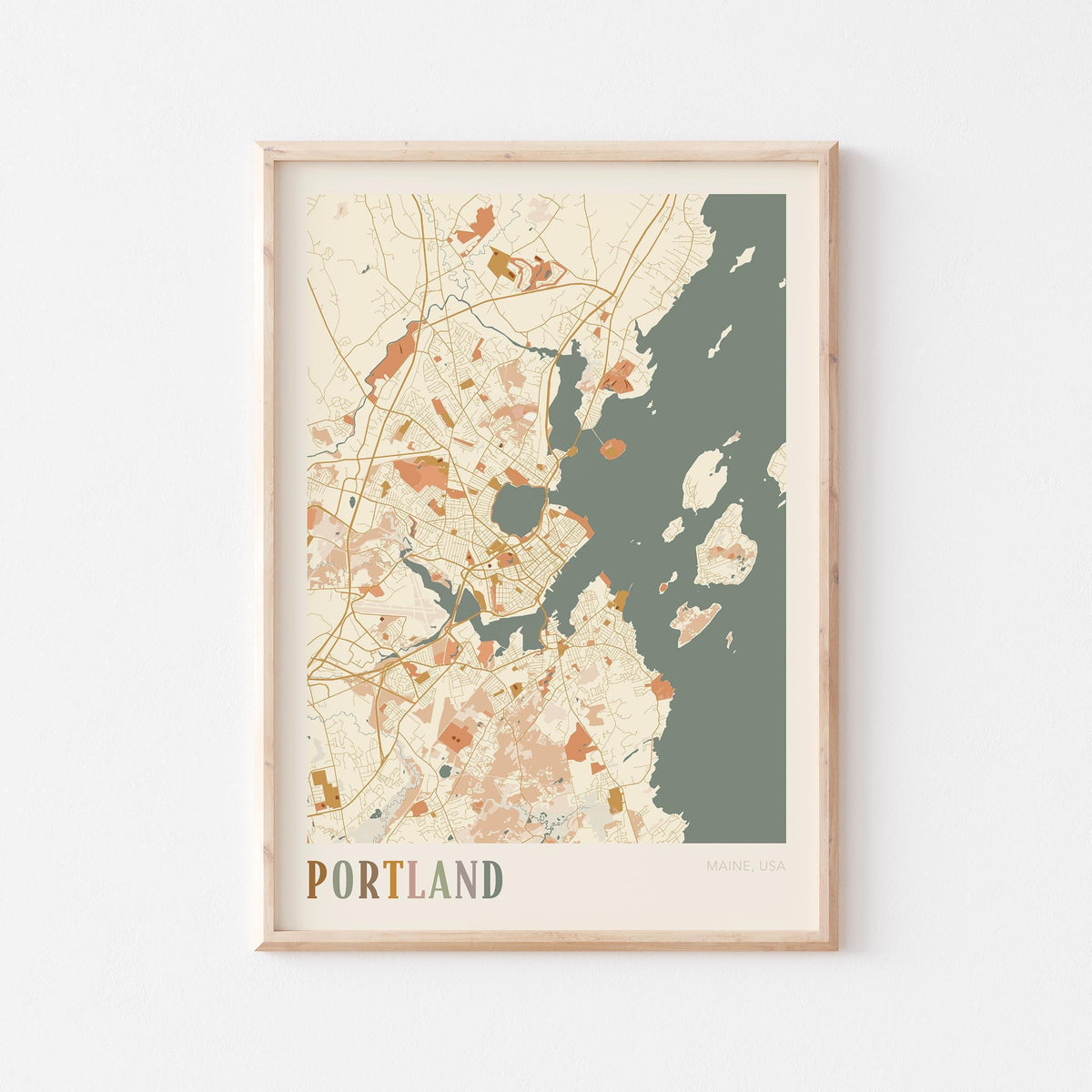 portland, maine map poster - image 1