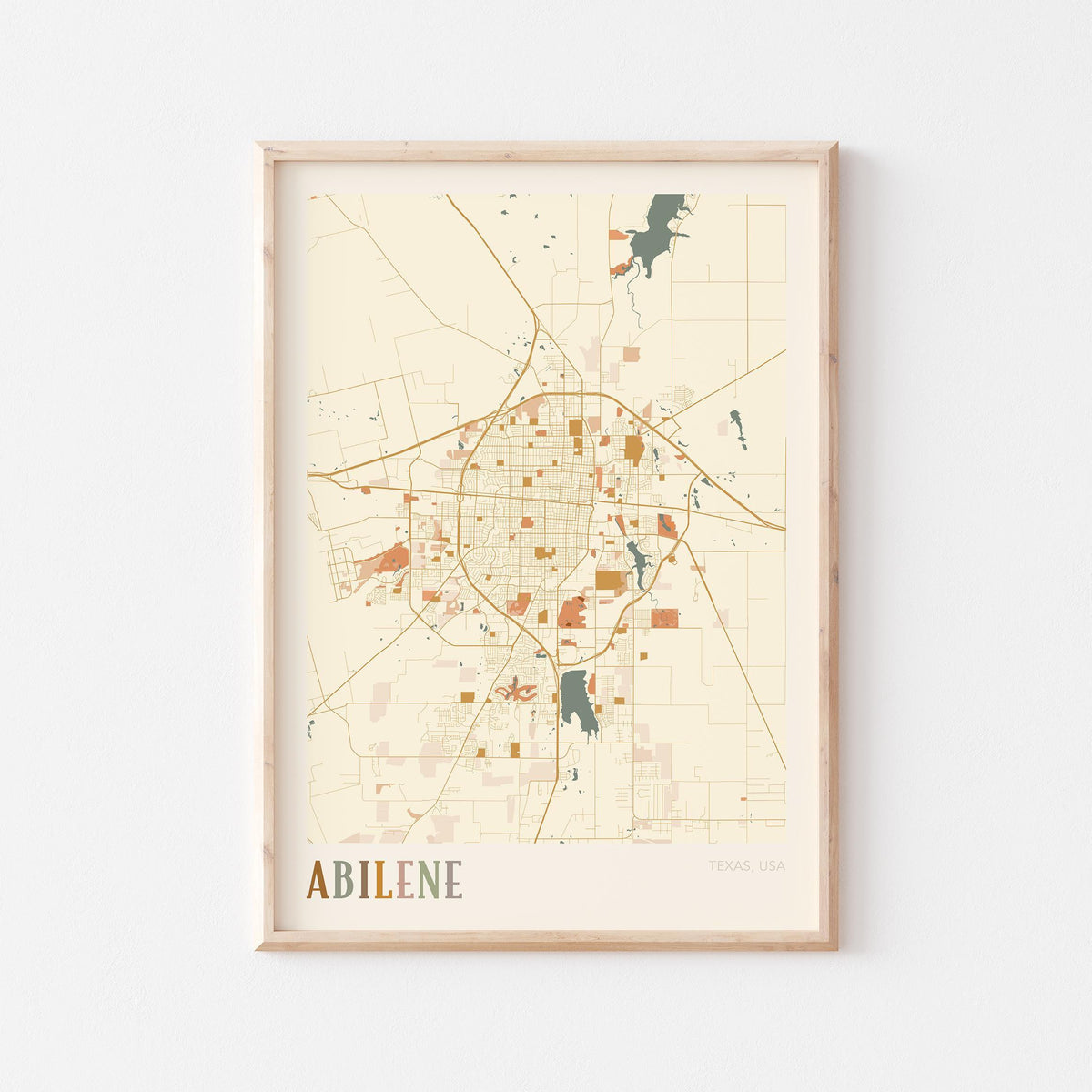 abilene, texas map poster - image 1