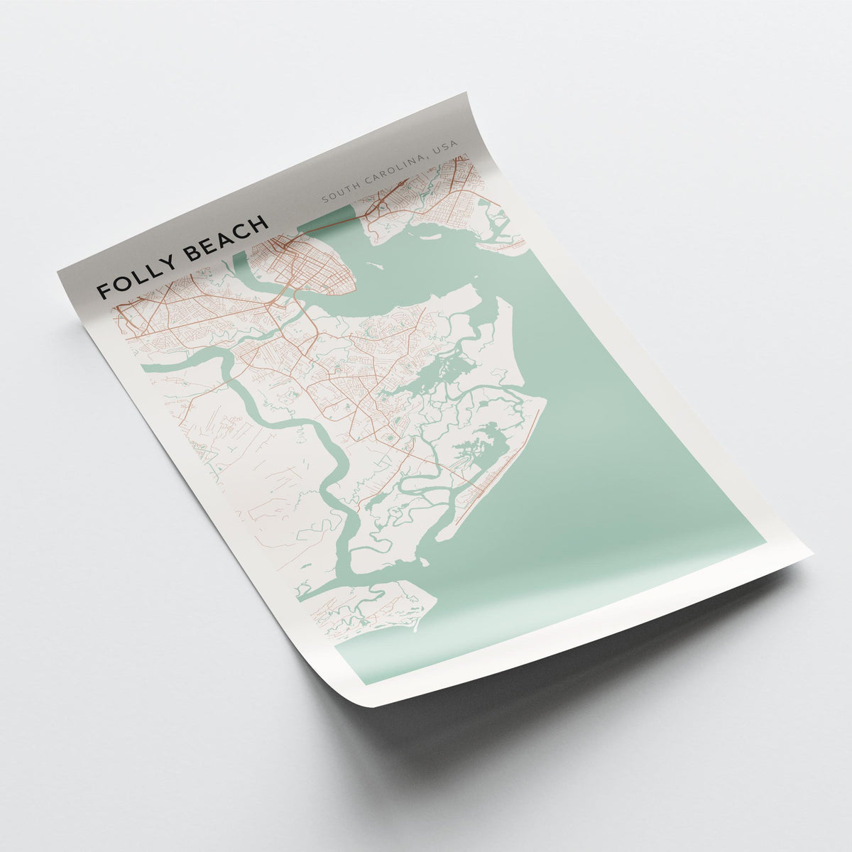 folly beach, south carolina map poster - image 4