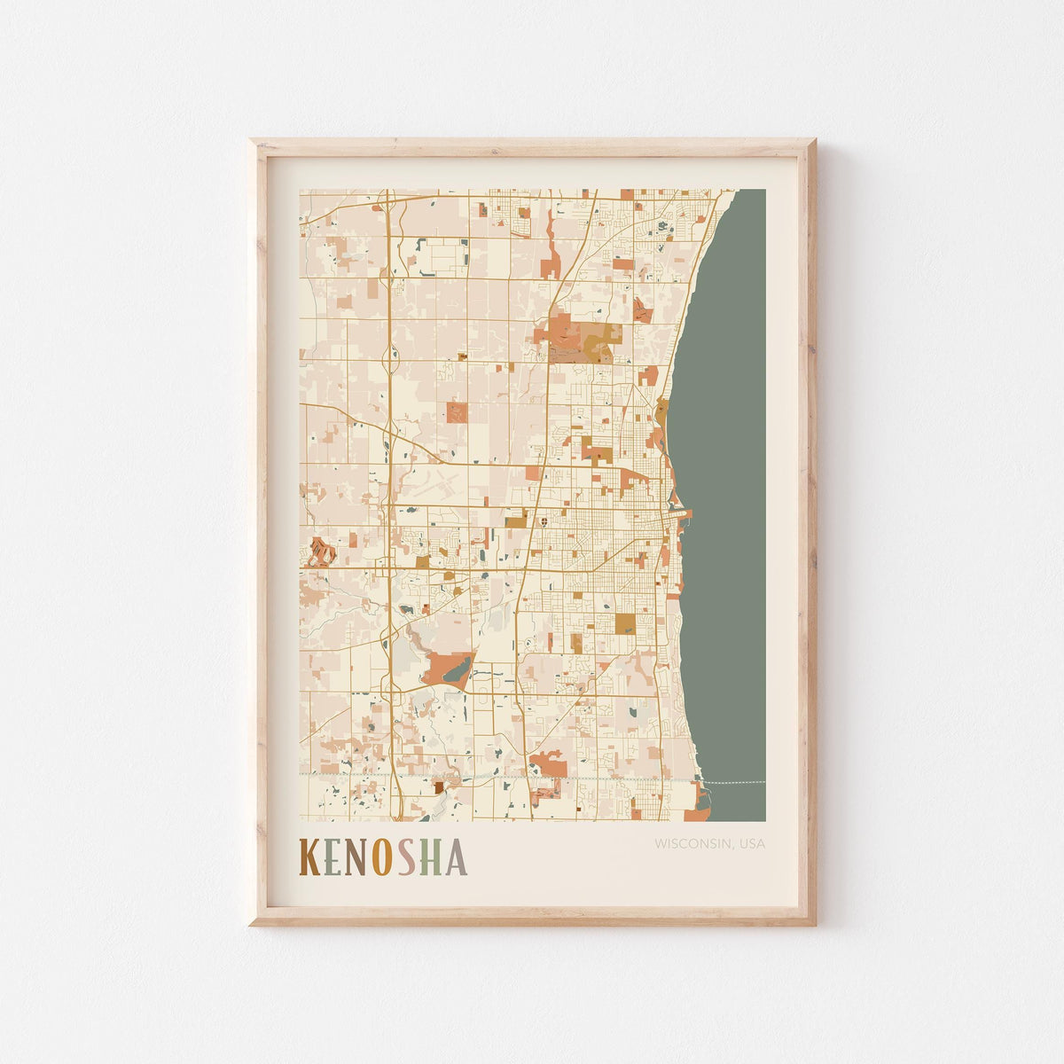 kenosha, wisconsin map poster - image 1