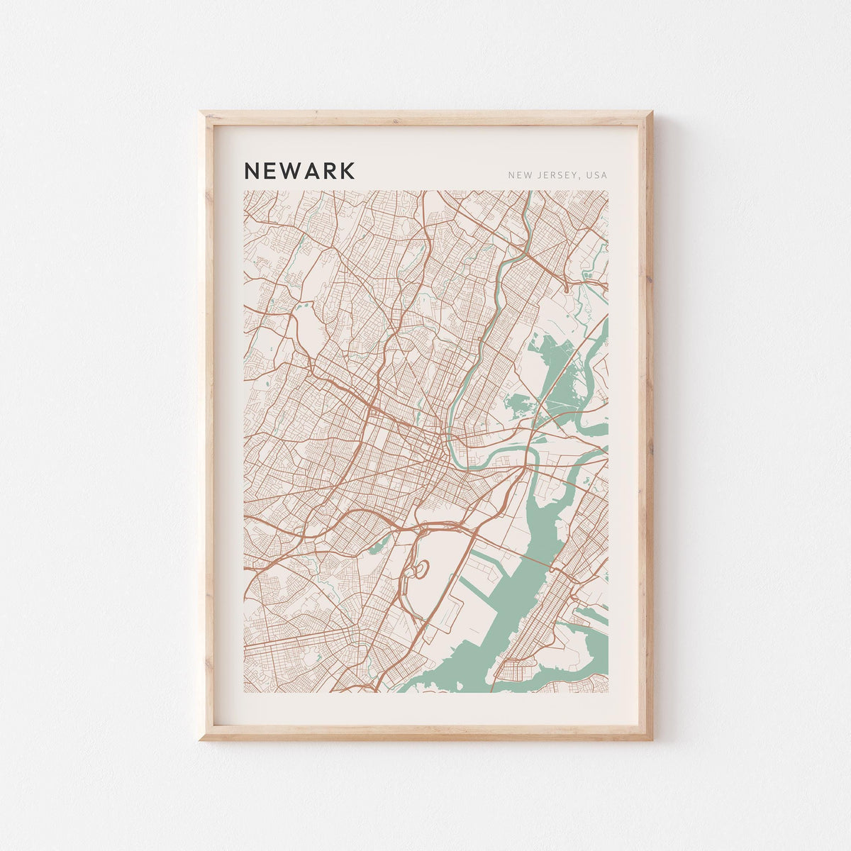 newark, new jersey map poster - image 1