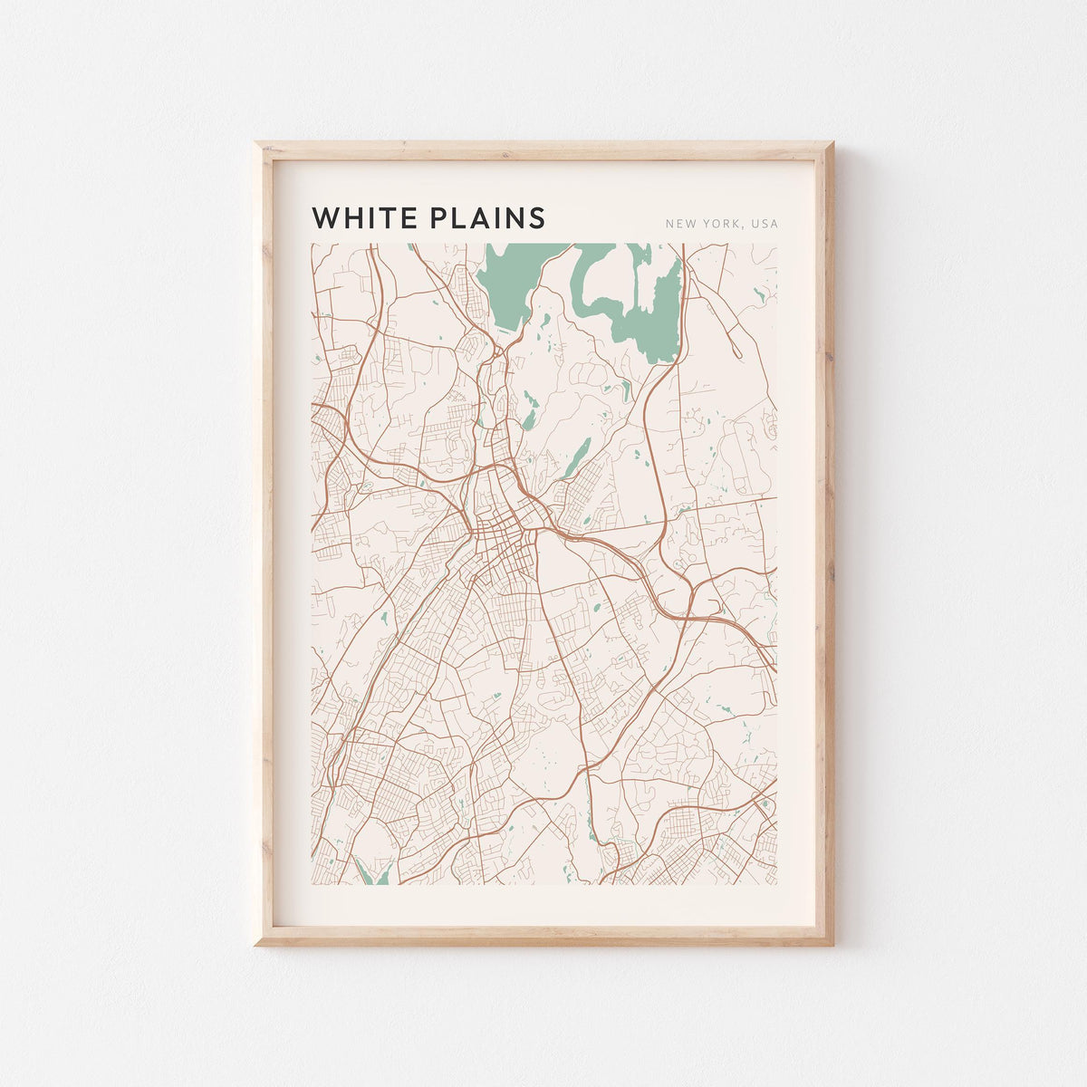 white plains, new york map poster - image 1