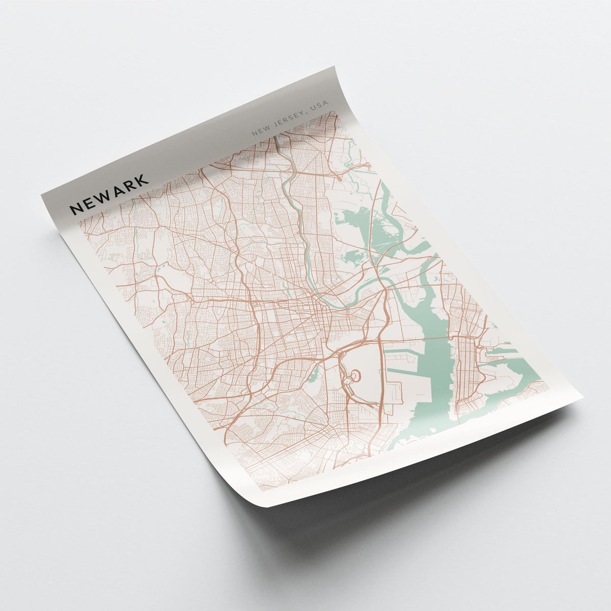 newark, new jersey map poster - image 4