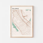 millbrae, california map poster - image 1