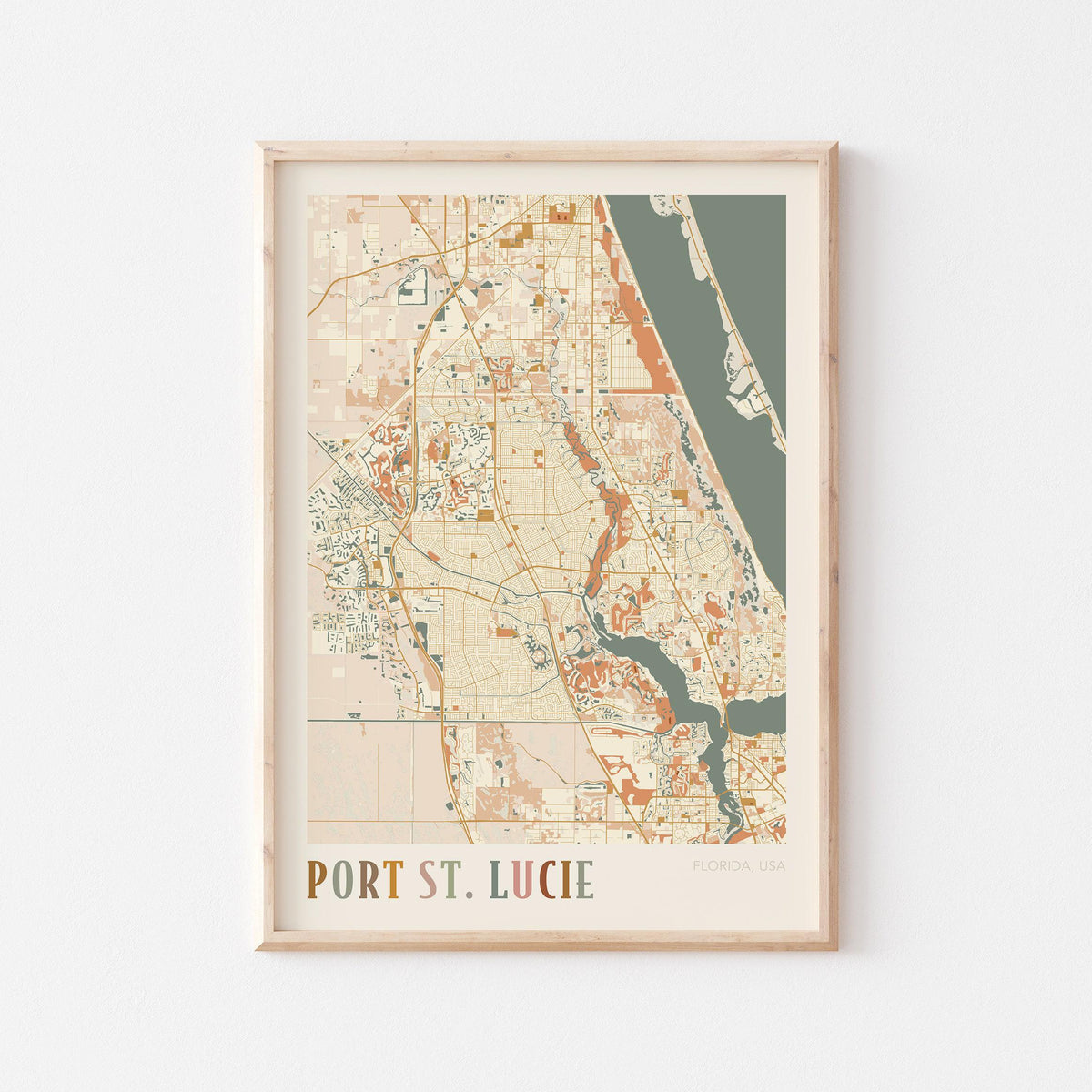 port st. lucie, florida map poster - image 1