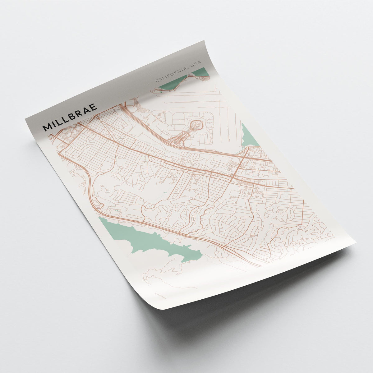 millbrae, california map poster - image 4