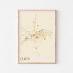 casper, wyoming map poster - image 1