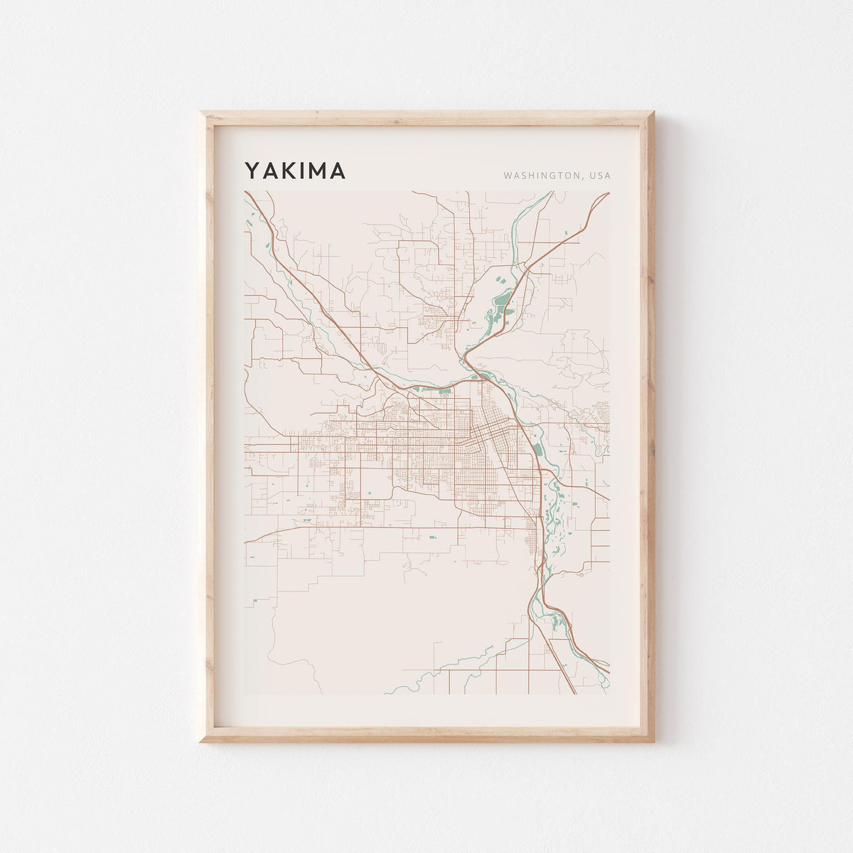 yakima, washington map poster - image 1