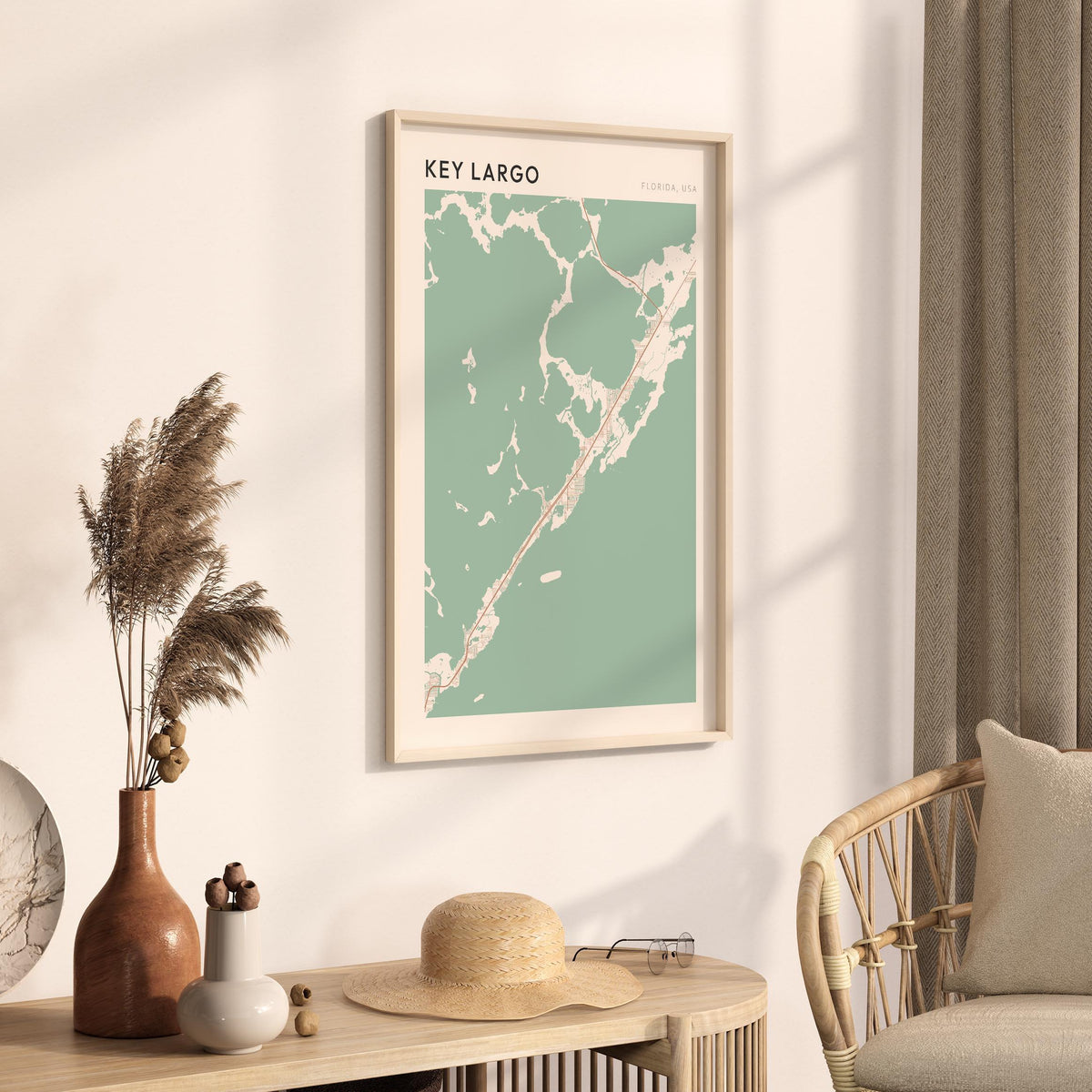 key largo, florida map poster - image 2