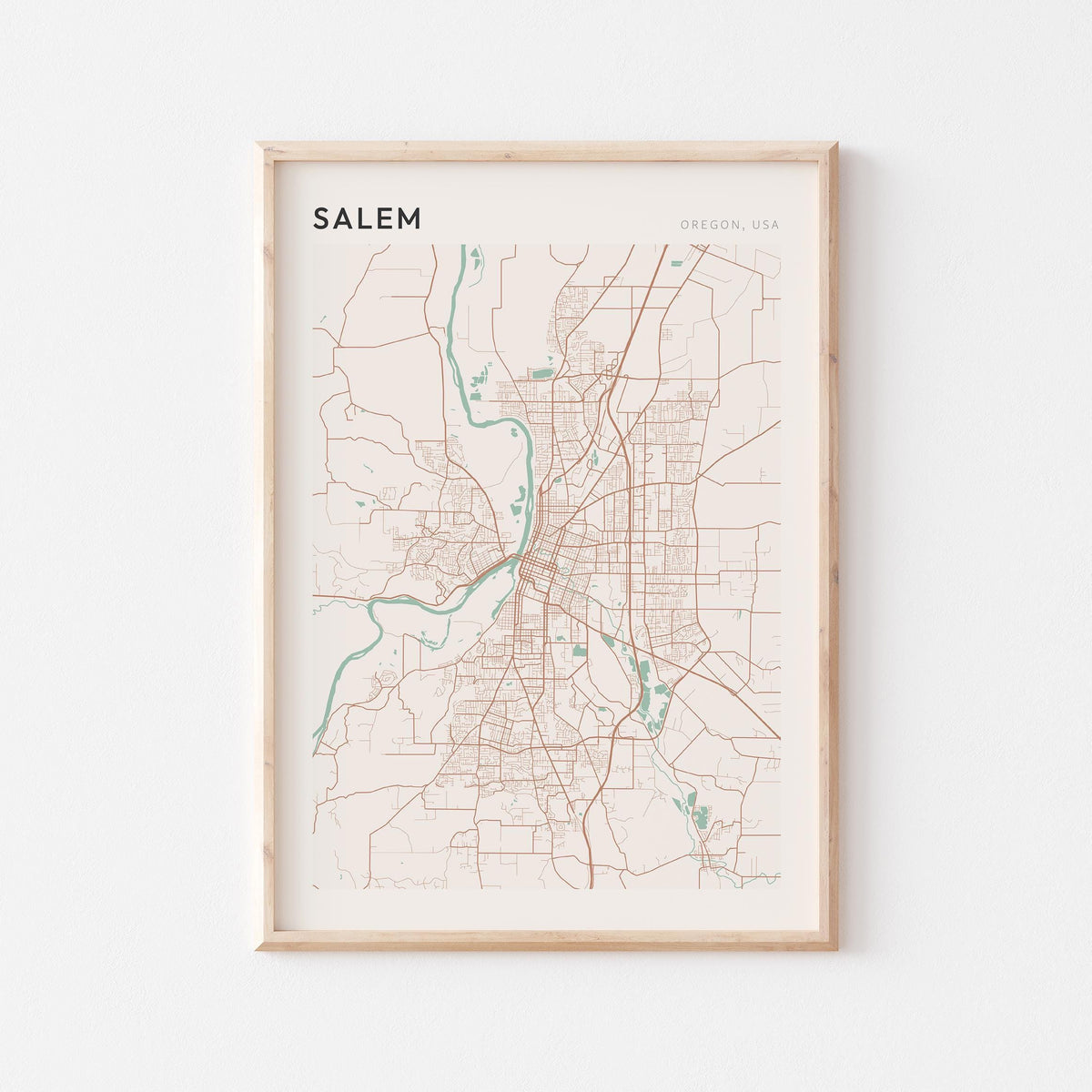 salem, oregon map poster - image 1