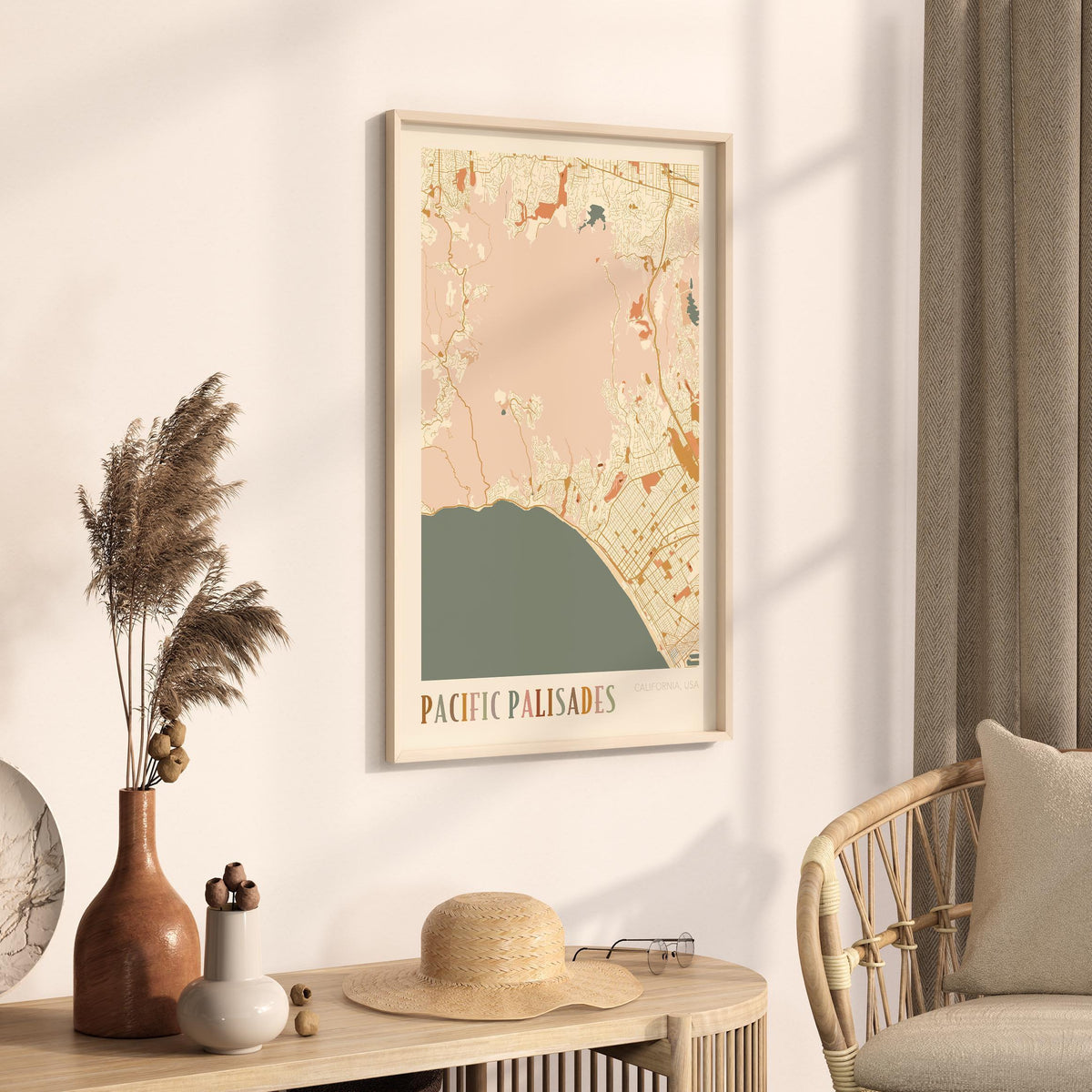 pacific palisades, california map poster - image 2