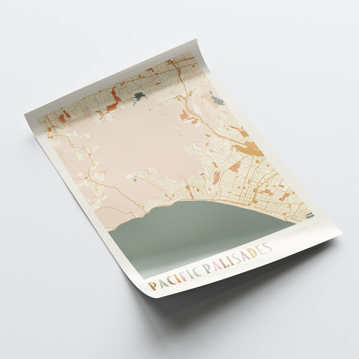 pacific palisades, california map poster - image 4