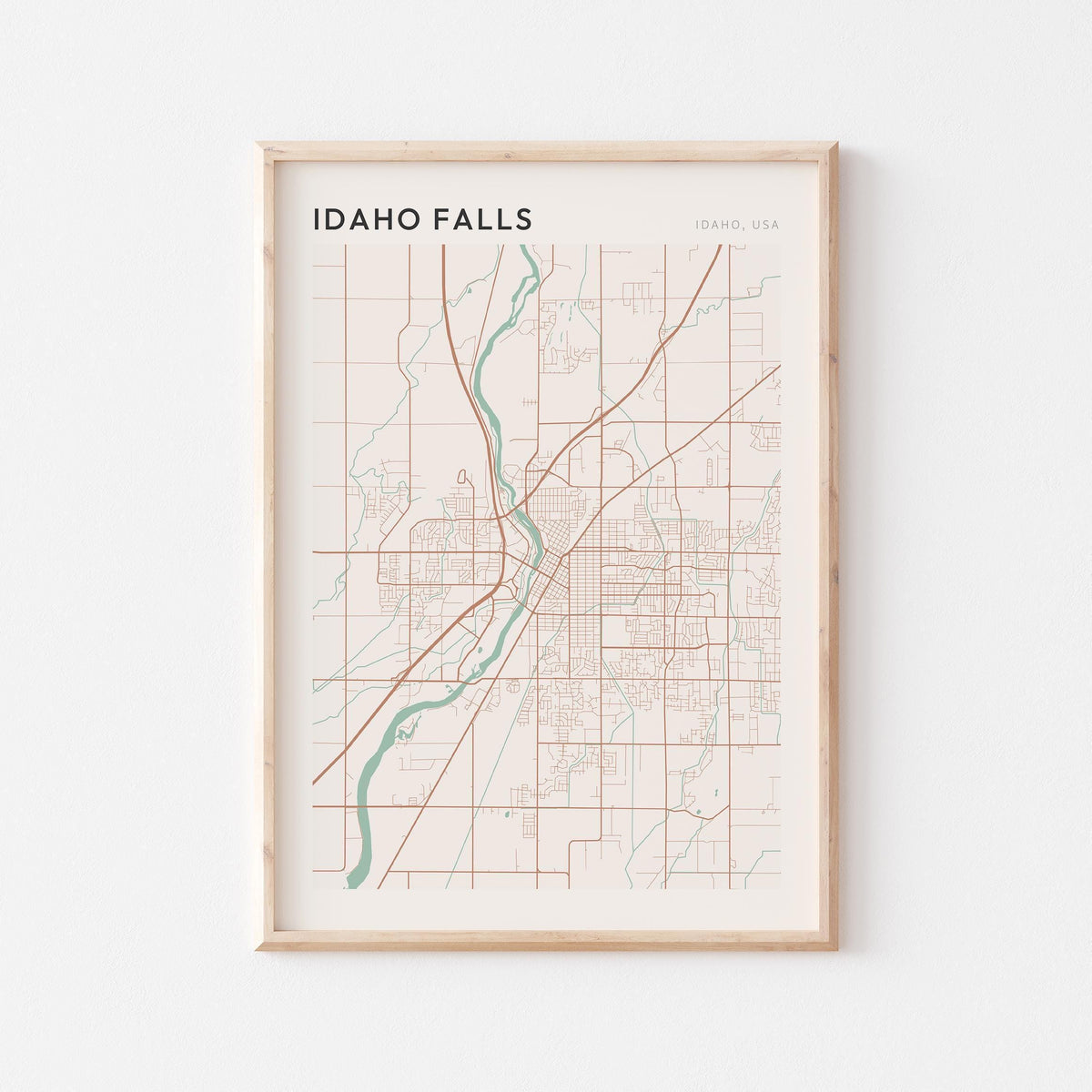 idaho falls, idaho map poster - image 1