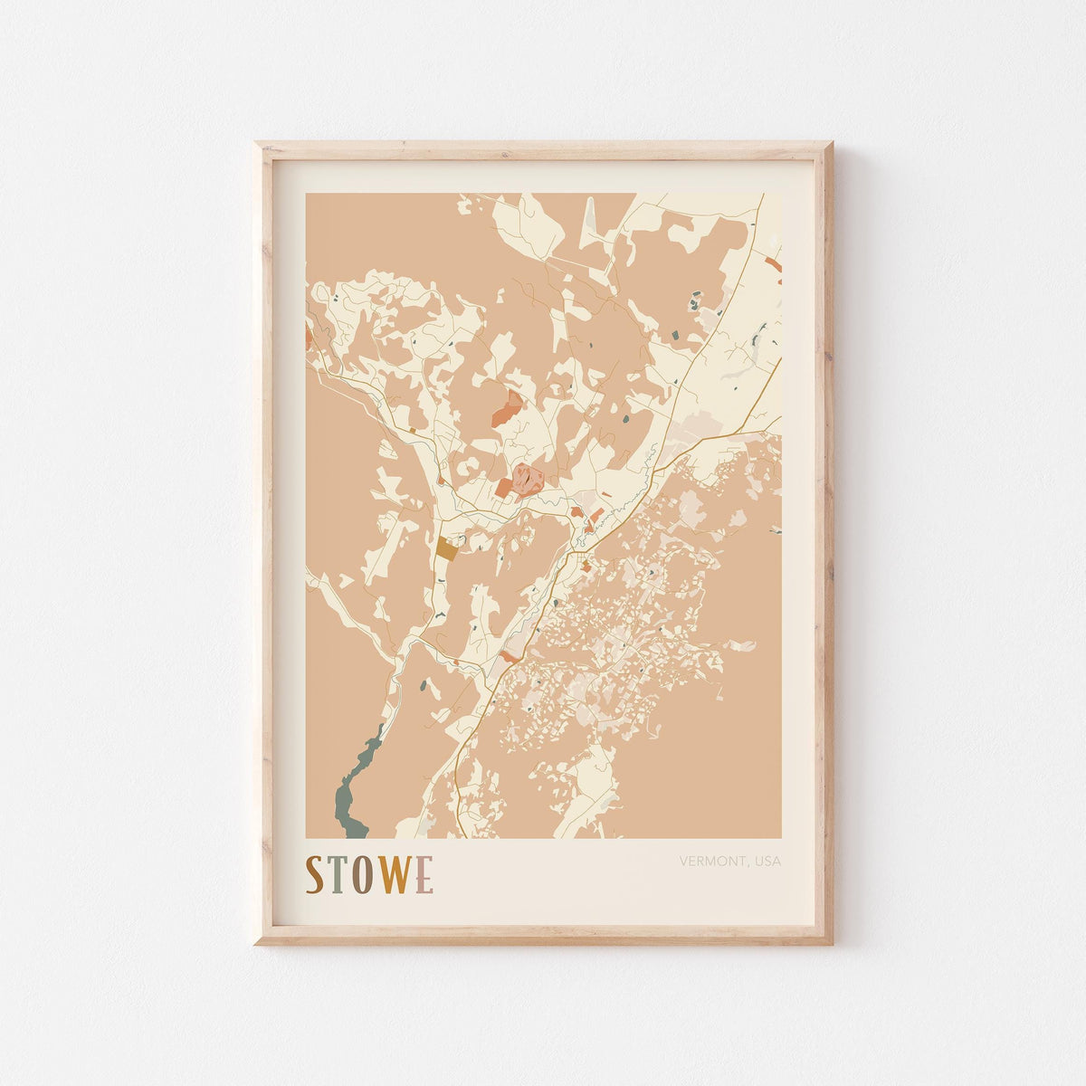 stowe, vermont map poster - image 1