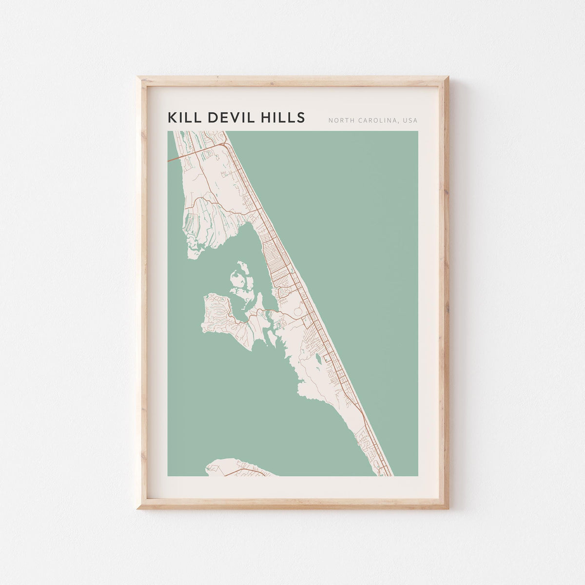 kill devil hills, north carolina map poster - image 1