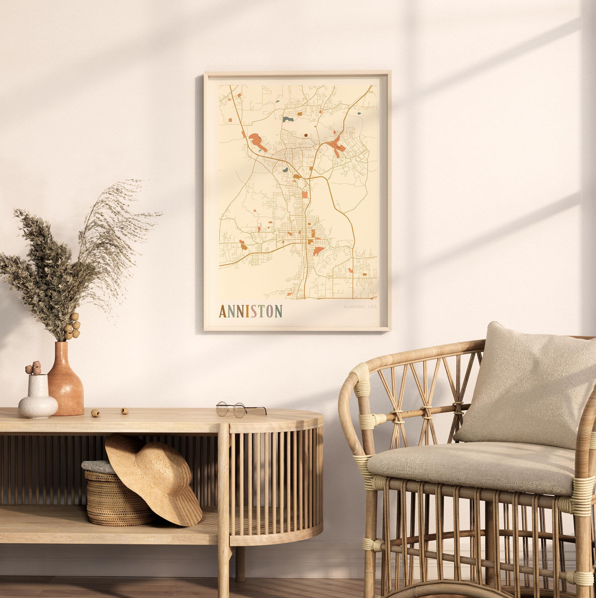 anniston, alabama map poster - image 3