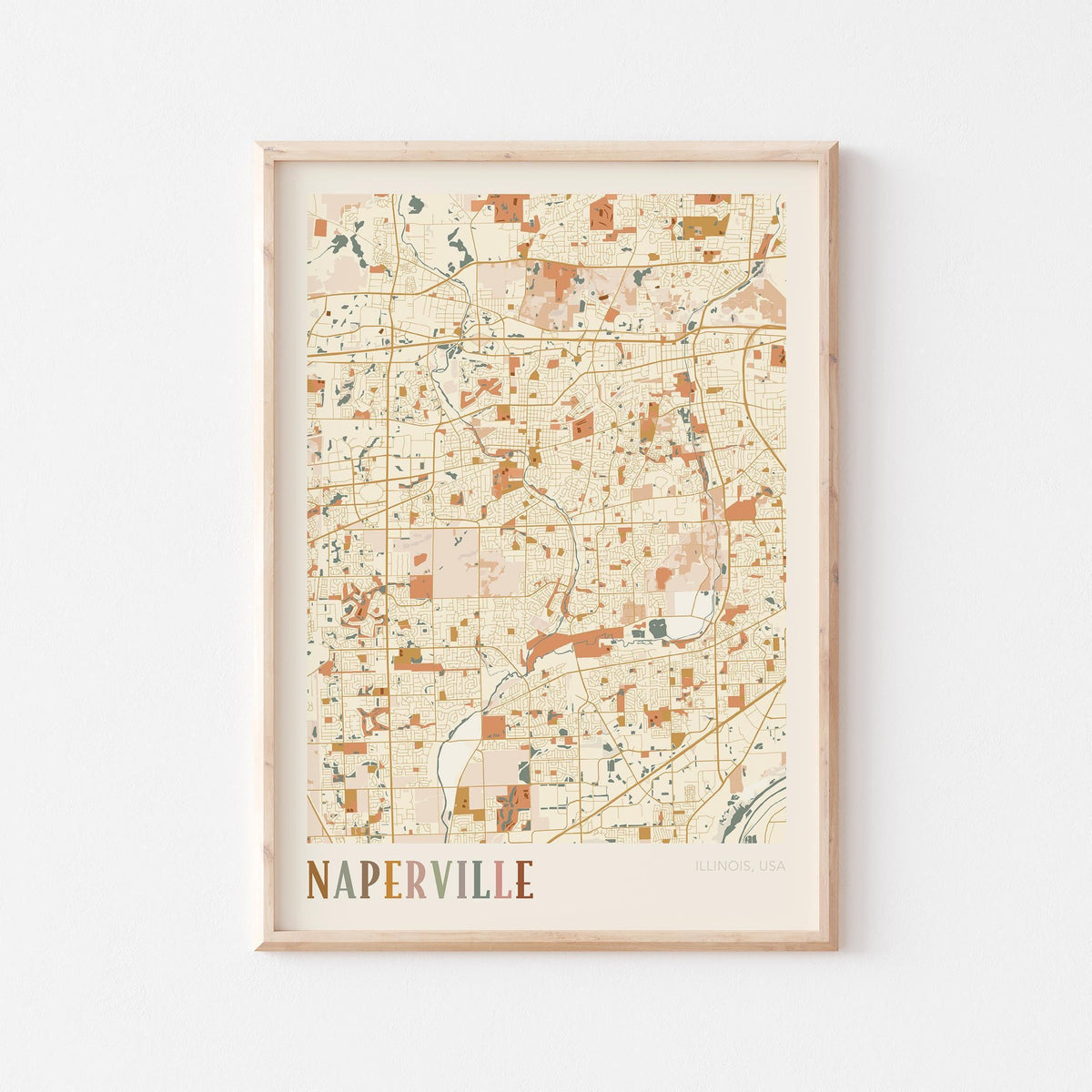 naperville, illinois map poster - image 1