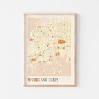 woodland hills, california map poster - image 1