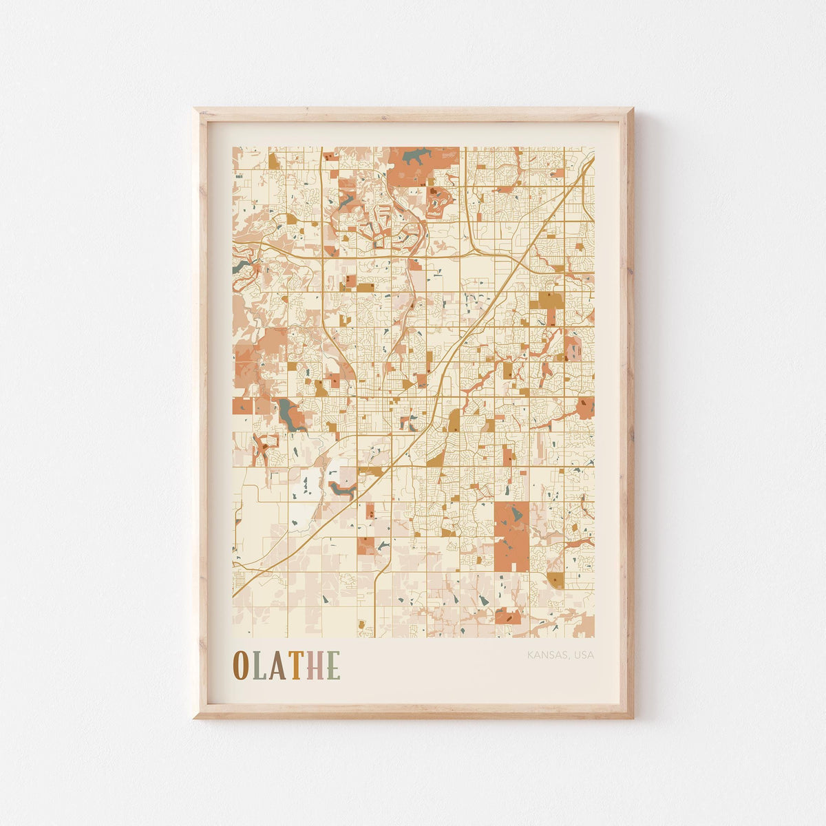 olathe, kansas map poster - image 1