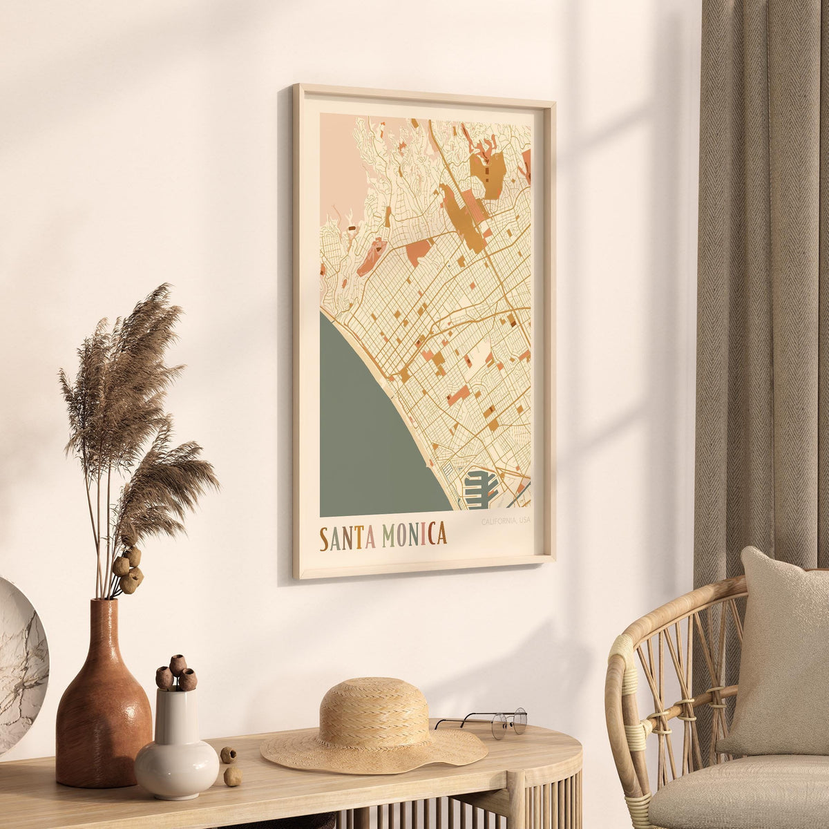 santa monica, california map poster - image 2