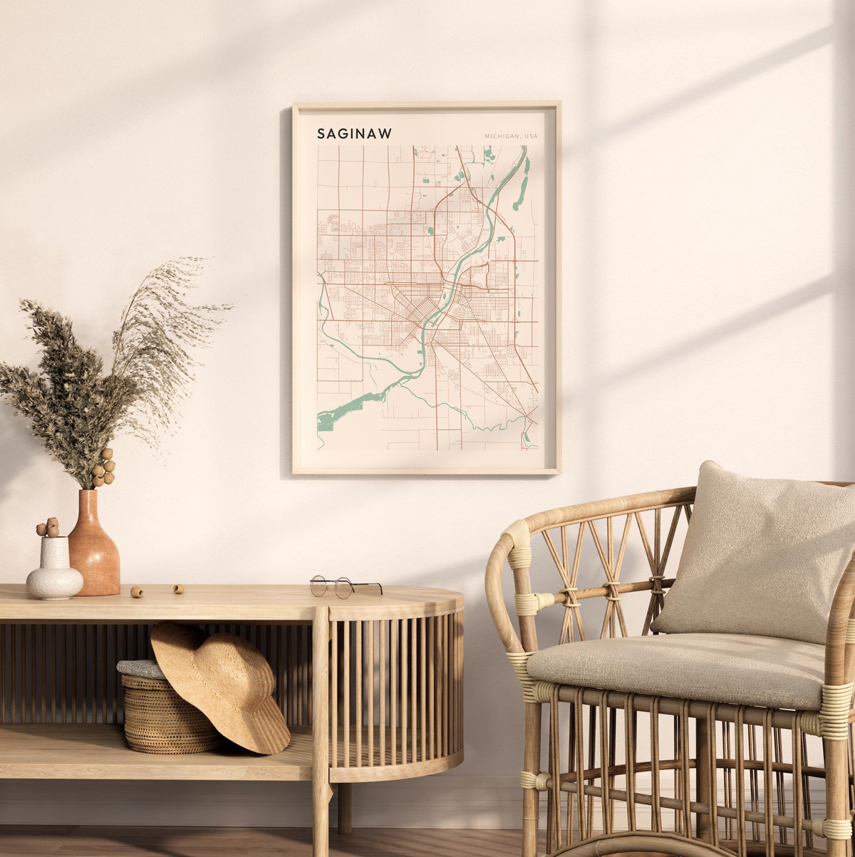 saginaw, michigan map poster - image 3