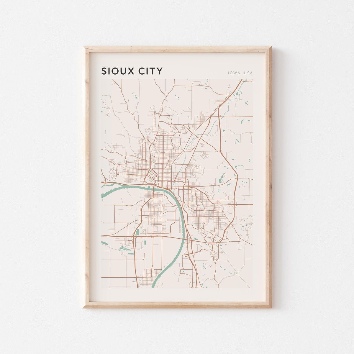 sioux city, iowa map poster - image 1