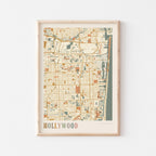 hollywood, florida map poster - image 1