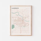 lawrence, kansas map poster - image 1