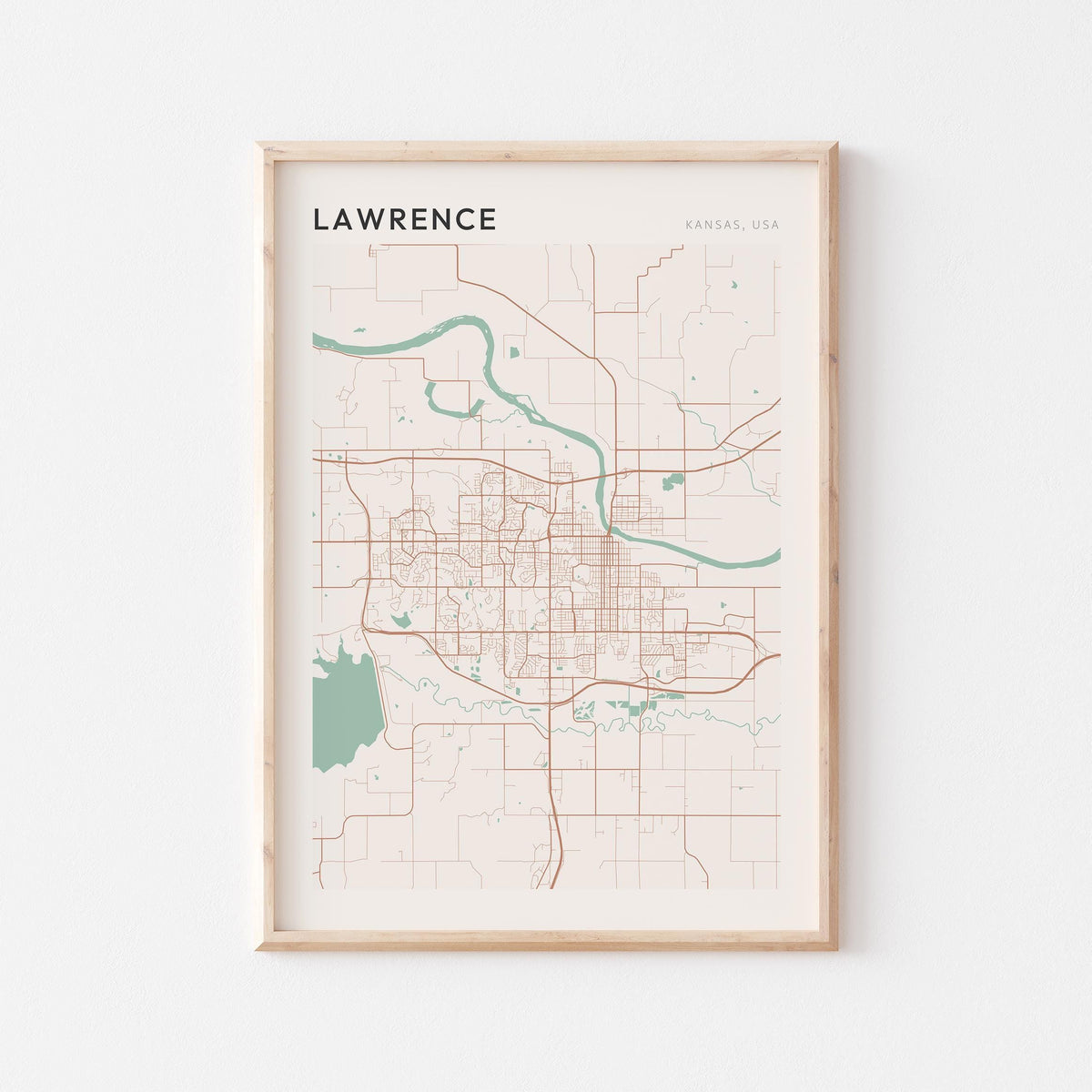 lawrence, kansas map poster - image 1