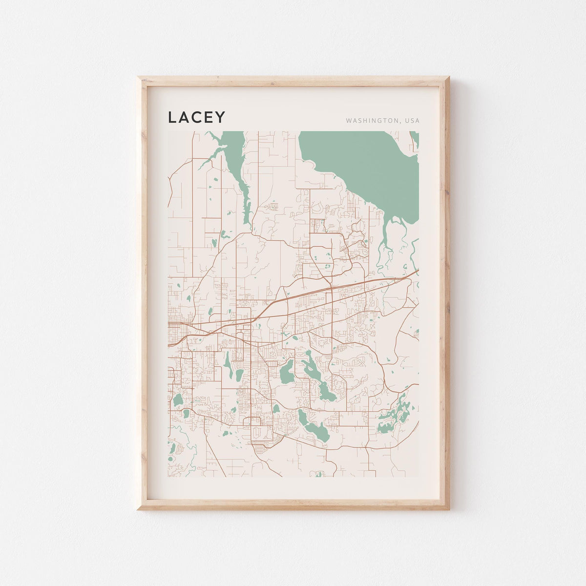 lacey, washington map poster - image 1