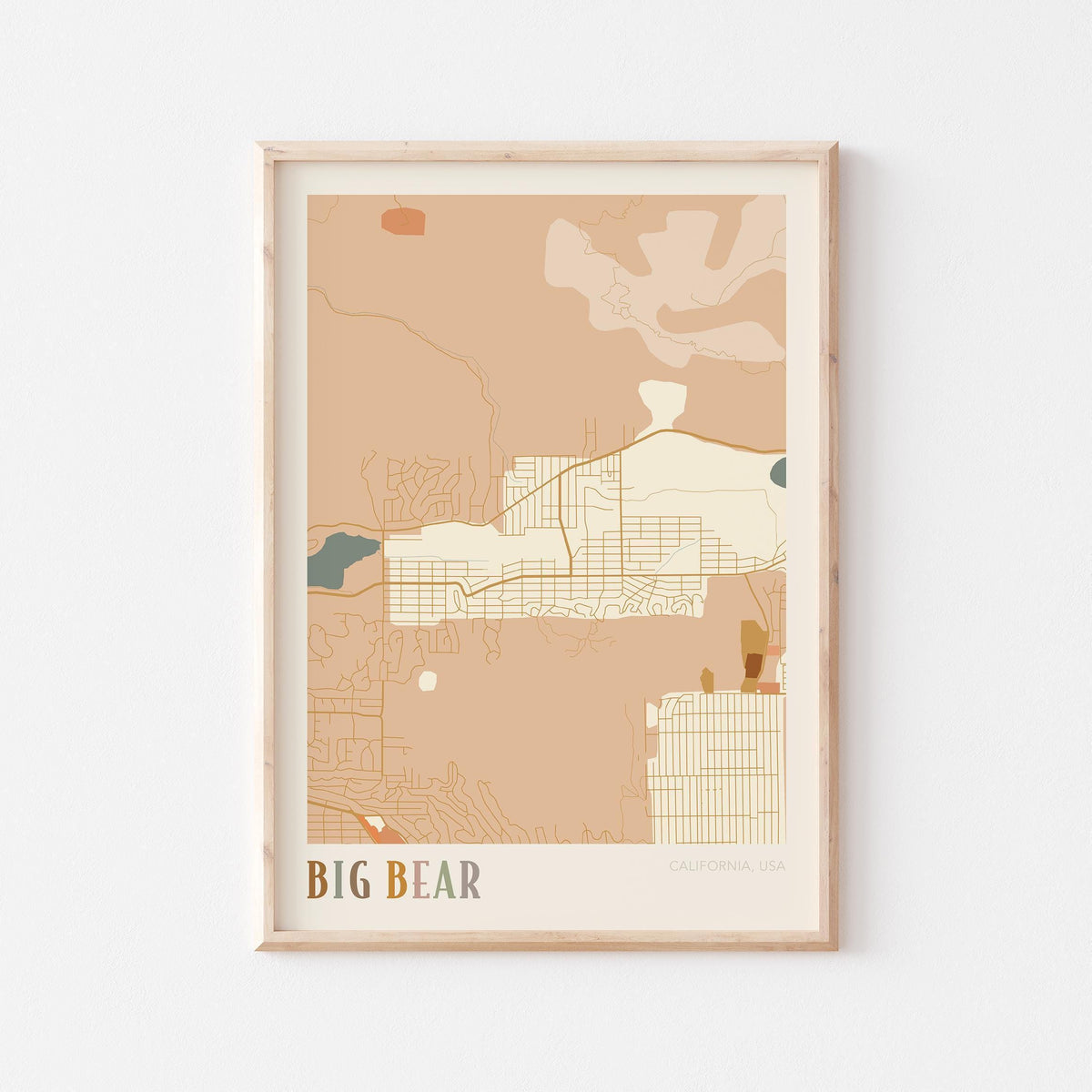 big bear, california map poster - image 1