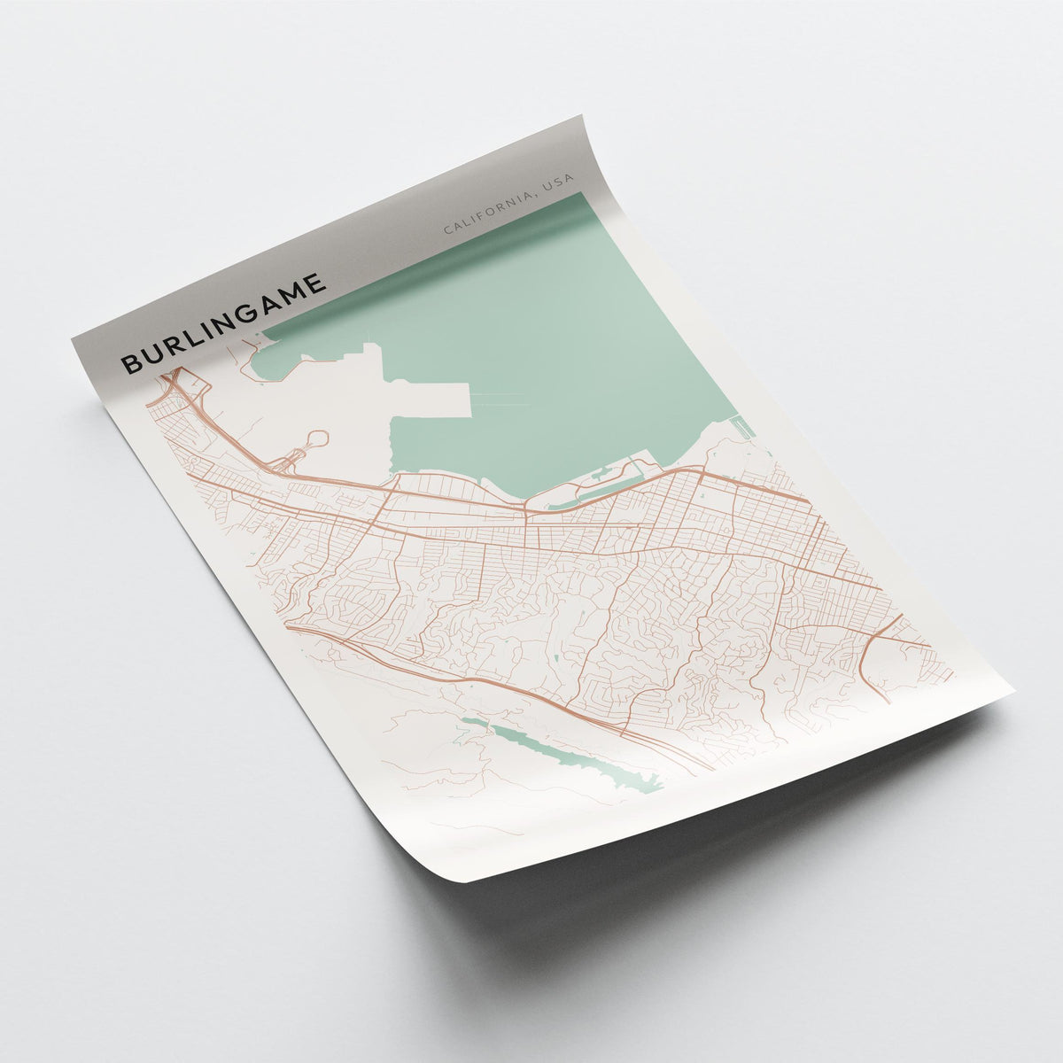 burlingame, california map poster - image 4