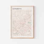 alpharetta, georgia map poster - image 1