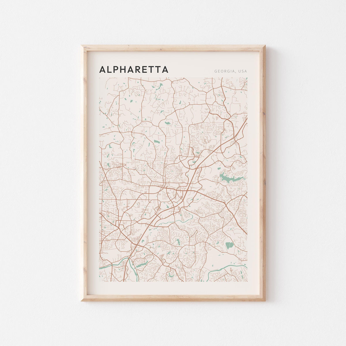 alpharetta, georgia map poster - image 1