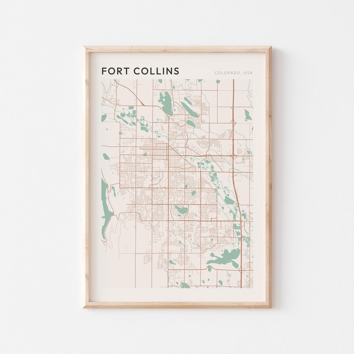 fort collins, colorado map poster - image 1
