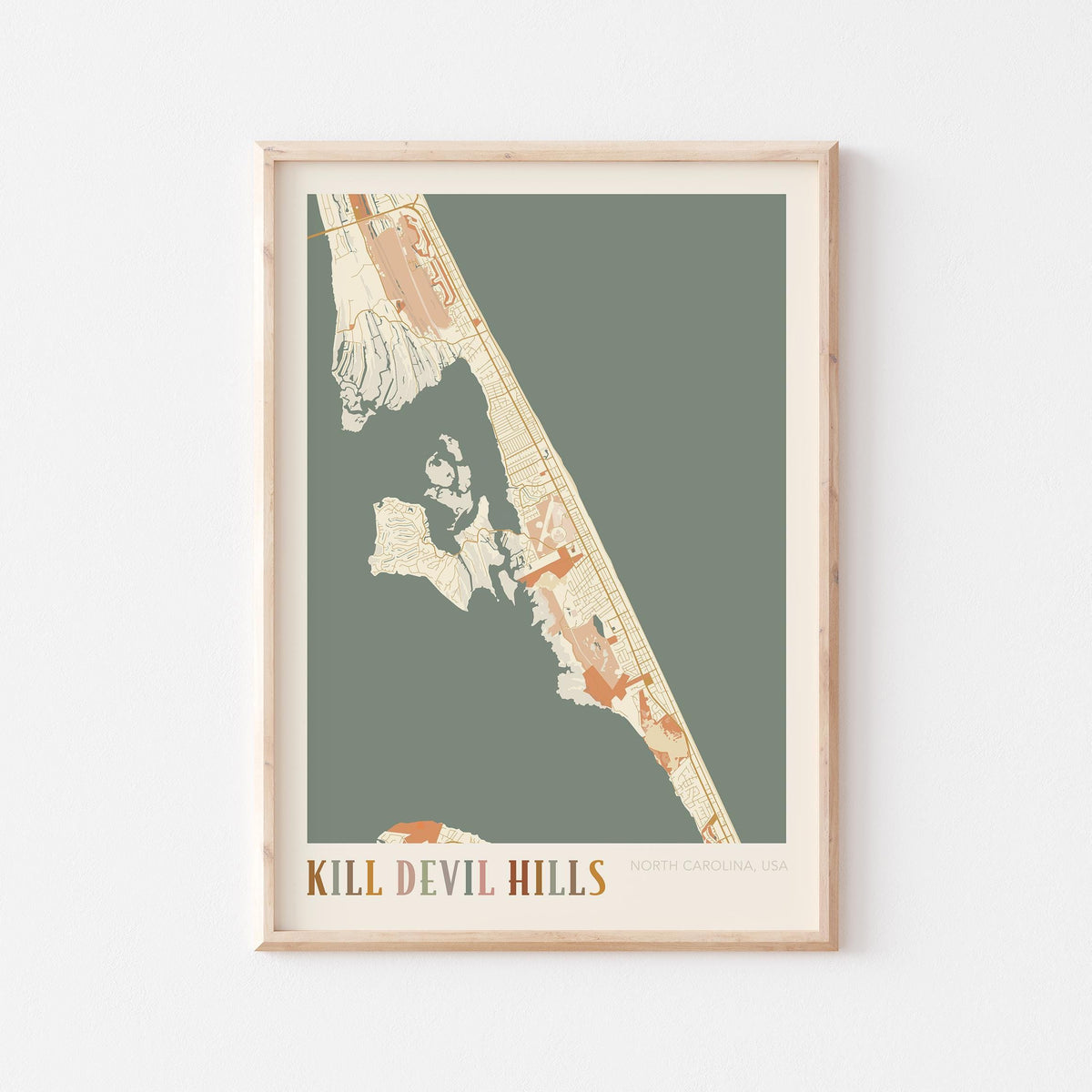 kill devil hills, north carolina map poster - image 1