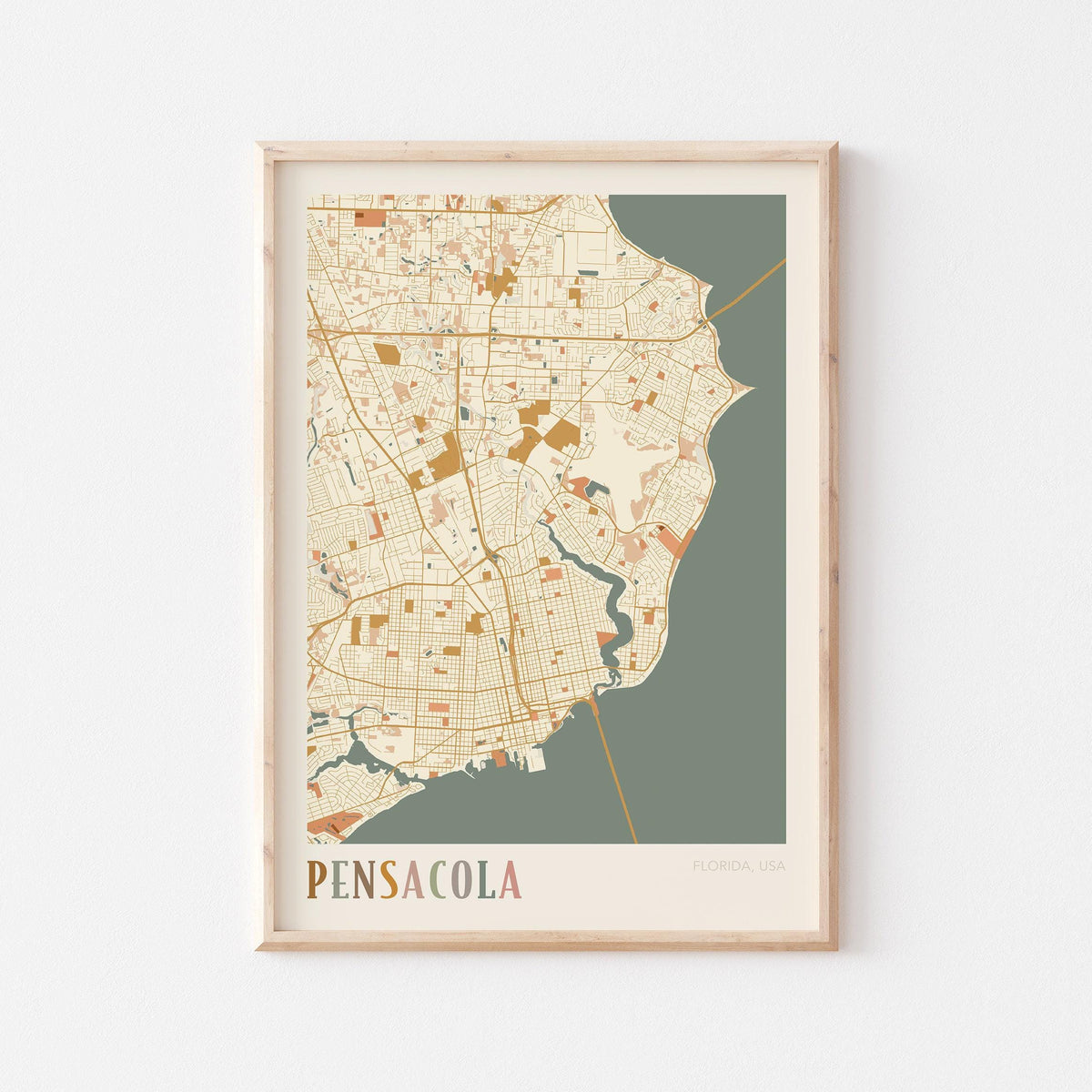 pensacola, florida map poster - image 1